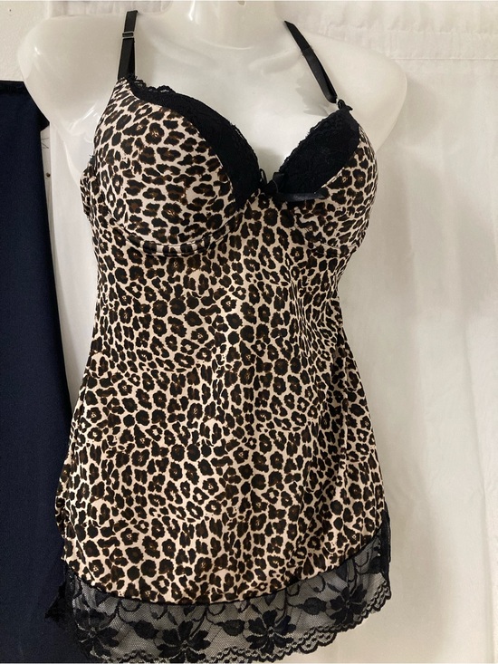 The Unbranded Brand Other - Unbranded Brand Leopard Print Lace Babydoll Lingerie Chemise Nightie